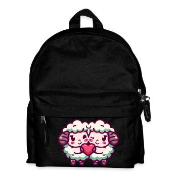 Sheep Couple Love Valentine's Day - Kids' Backpack - black - Front