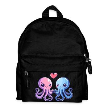 Oktopus Paar Liebe Valentinstag - Kinder Rucksack - Schwarz - Vorne