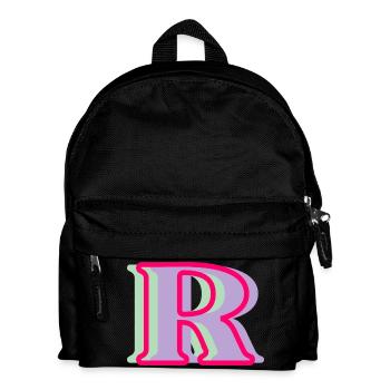 Mehrfarbiger Buchstabe r - Kinder Rucksack - Schwarz - Vorne