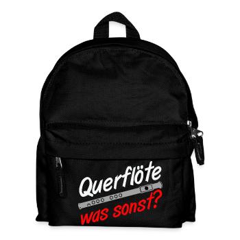 Fanfahrenzug, Spielmannszug,Musikzug,Querflöte (25 - Kinder Rucksack - Schwarz - Vorne