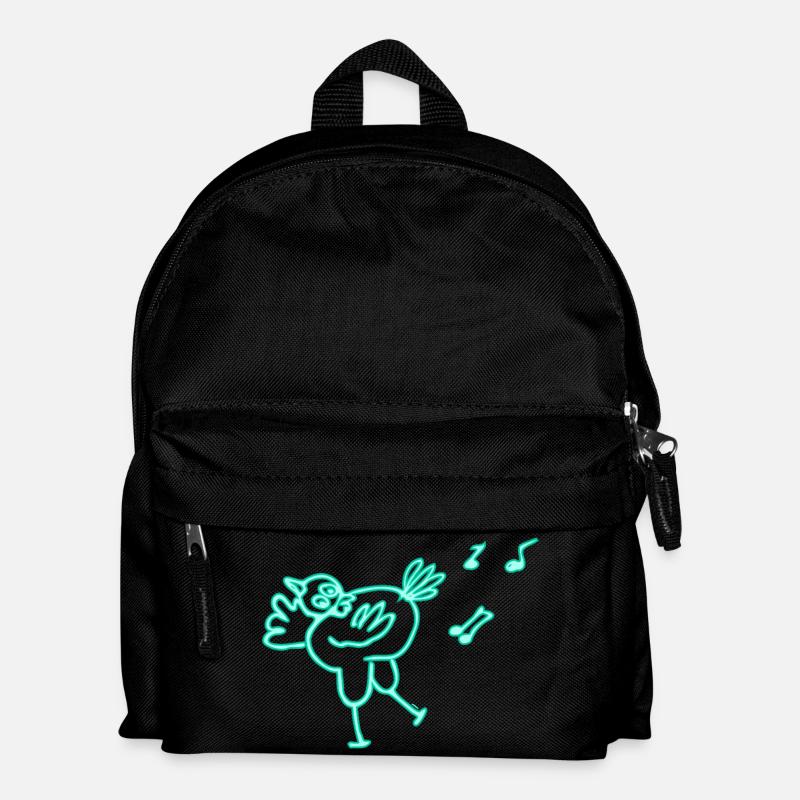 Neon Huhn - Kinder Rucksack - Schwarz