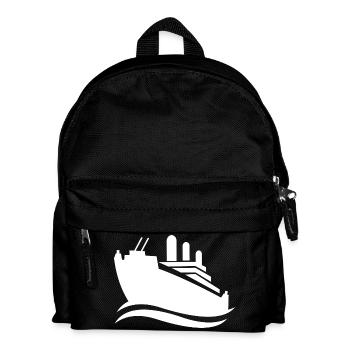 Silhouette de bateau de croisière mer minimaliste - Sac à dos Enfant - noir - Devant