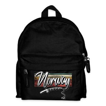 Norwegen Angeln - Kinder Rucksack - Schwarz - Vorne