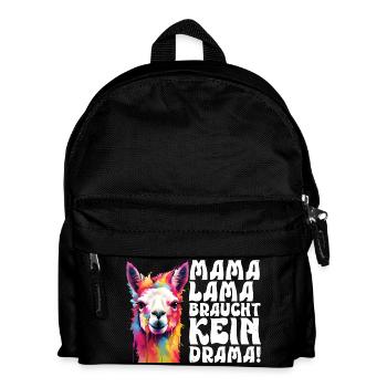 Werdende Mütter MAMA LAMA BRAUCHT KEIN DRAMA - Kinder Rucksack - Schwarz - Vorne