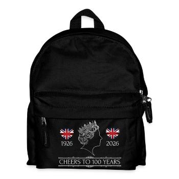 Queen 100. Geburtstag 2026 - Kinder Rucksack - Schwarz - Vorne