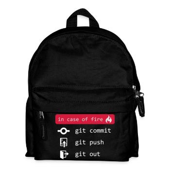 in case of fire - git out - white - Kids' Backpack - black - Front