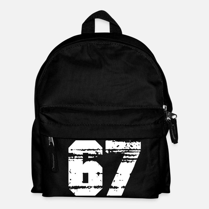 Number 67 in black and white contrast - Kids' Backpack - black