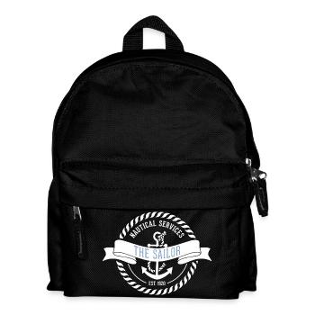 Nautic Design Sailor Emblem Nautical Patch - Kids' Backpack - black - Front