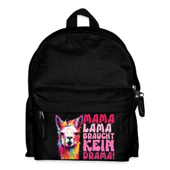 Werdende Mütter MAMA LAMA BRAUCHT KEIN DRAMA - Kinder Rucksack - Schwarz - Vorne