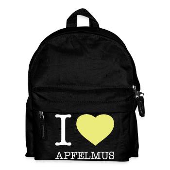 I love Apfelmus - Kinder Rucksack - Schwarz - Vorne