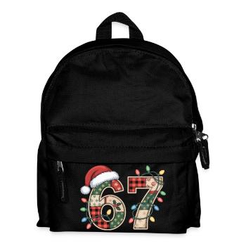 Lustige Xmas Zahl 67 mit Lichterkette - Kinder Rucksack - Schwarz - Vorne
