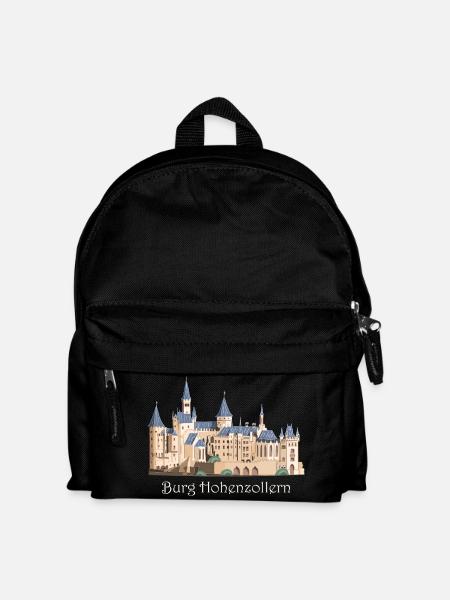 Burg Hohenzollern Illustration, Handzeichnung - Kinder Rucksack - Schwarz