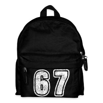 67 Number Number Large Font Vintage Number Design - Kids' Backpack - black - Front