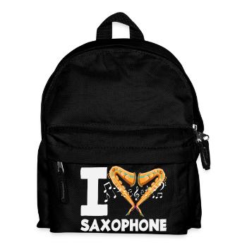 Ich Liebe Saxophon Saxophonist - Kinder Rucksack - Schwarz - Vorne