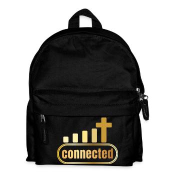 Connected - cross - gold - christian - Kids' Backpack - black - Front