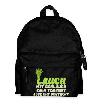 Gym POIREAUX AVEC TUYAU À PEINE DRESSÉ Drôle - Sac à dos Enfant - noir - Devant