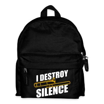 Destroy silence trombone trombone player trombonist - Kids' Backpack - black - Front