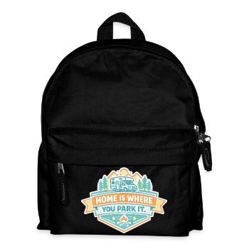 Zuhause ist, wo du parkst - Campen - Kinder Rucksack - Schwarz - Vorne