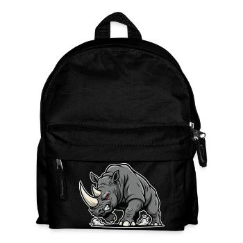 Nashorn Mächtiges Wut-Wildtier-Logo - Kinder Rucksack - Schwarz - Vorne