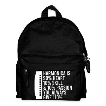Harmonica Musican Heart Skill Passion Harmonica - Kinder Rucksack - Schwarz - Vorne