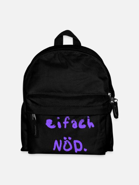 eifach NÖD. in lila - Kinder Rucksack - Schwarz