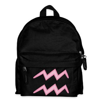Signe du signe du Verseau rose pastel - Sac à dos Enfant - noir - Devant