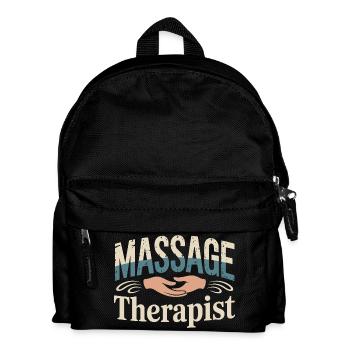 Massage Therapist Retro Motif for Professional - Kids' Backpack - black - Front