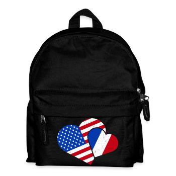 France USA Love French American - Kids' Backpack - black - Front