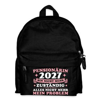 Pensionärin 2027 Abschied Kollegin Pension - Kinder Rucksack - Schwarz - Vorne