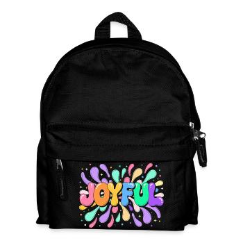 Happy lettering in colorful shards - Kids' Backpack - black - Front