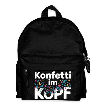 Konfetti Im Kopf Karneval Fasching Alaaf Kostüm - Kinder Rucksack - Schwarz - Vorne