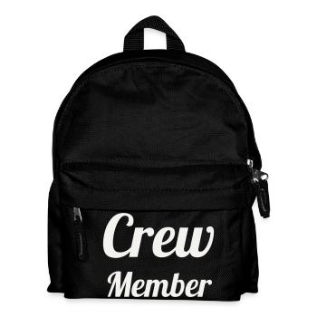 Crew Member Script Handwriting Team Staff Event - Kids' Backpack - black - Front