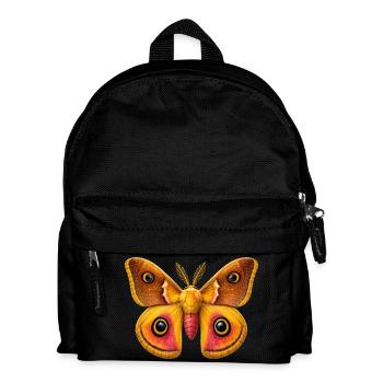 Emperor Moth Saturnia pavonia Cartoon Style - Kids' Backpack - black - Front
