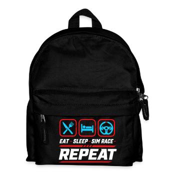 Eat sleep sim race repeat for sim racing fans - Kids' Backpack - black - Front