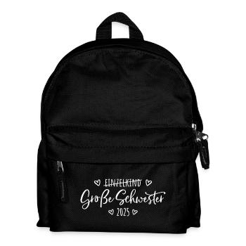 Kein Einzelkind mehr - Große Schwester 2025 - Kinder Rucksack - Schwarz - Vorne