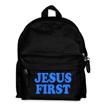 Jesus first - Kids' Backpack - black - Front