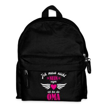 Ich muss nicht nein sagen ich bin die Oma - Kinder Rucksack - Schwarz - Vorne