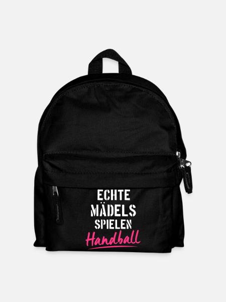 Echte Mädels spielen Handball - Handballerin - Kinder Rucksack - Schwarz