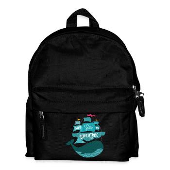 ocean sea whale child baby adventure boat - Kids' Backpack - black - Front