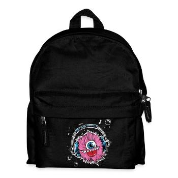 Monster,Kopfhörer,musik,singen - Kinder Rucksack - Schwarz - Vorne