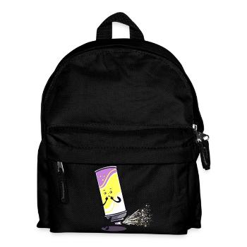 Spraydose Furz Fart peinlich Sprayer Geschenk - Kinder Rucksack - Schwarz - Vorne