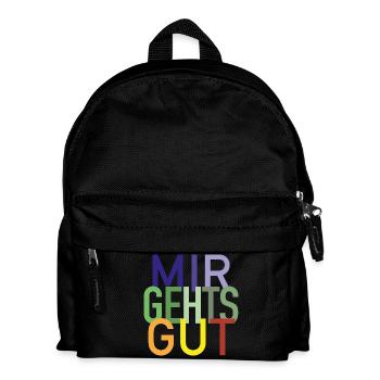 Mir gehts gut. Zeige gute Laune, immer und überall - Kinder Rucksack - Schwarz - Vorne