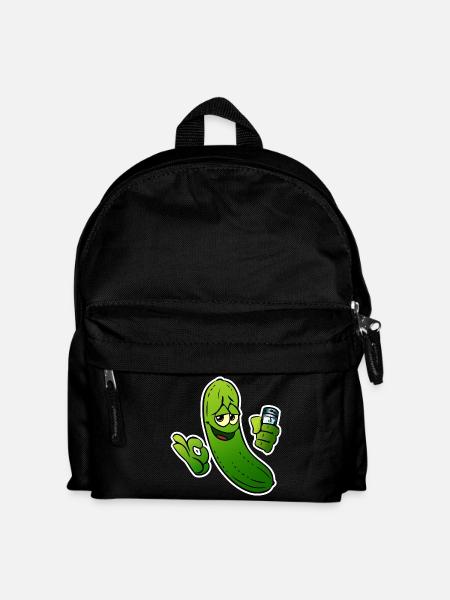 Gurkenheld Cartoon - Kinder Rucksack - Schwarz