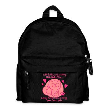 soft kitty, warm kitty, little ball of fur... - Kids' Backpack - black - Front