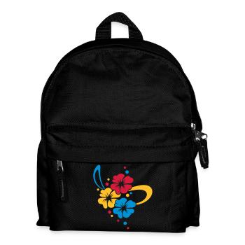 Blumenbouquet mit Schleife - Kinder Rucksack - Schwarz - Vorne