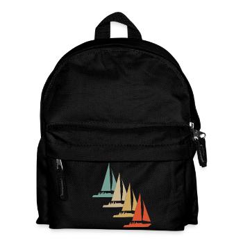 Retro Vintage Style Segeln Segelboot Segelschiff - Kinder Rucksack - Schwarz - Vorne