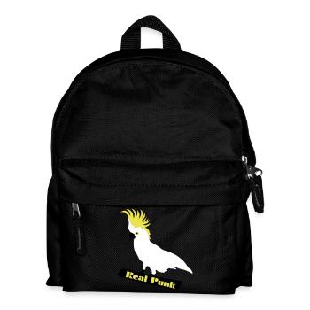 Real Punk - Cacatoès, perroquet, vrai punk, oiseau - Sac à dos Enfant - noir - Devant