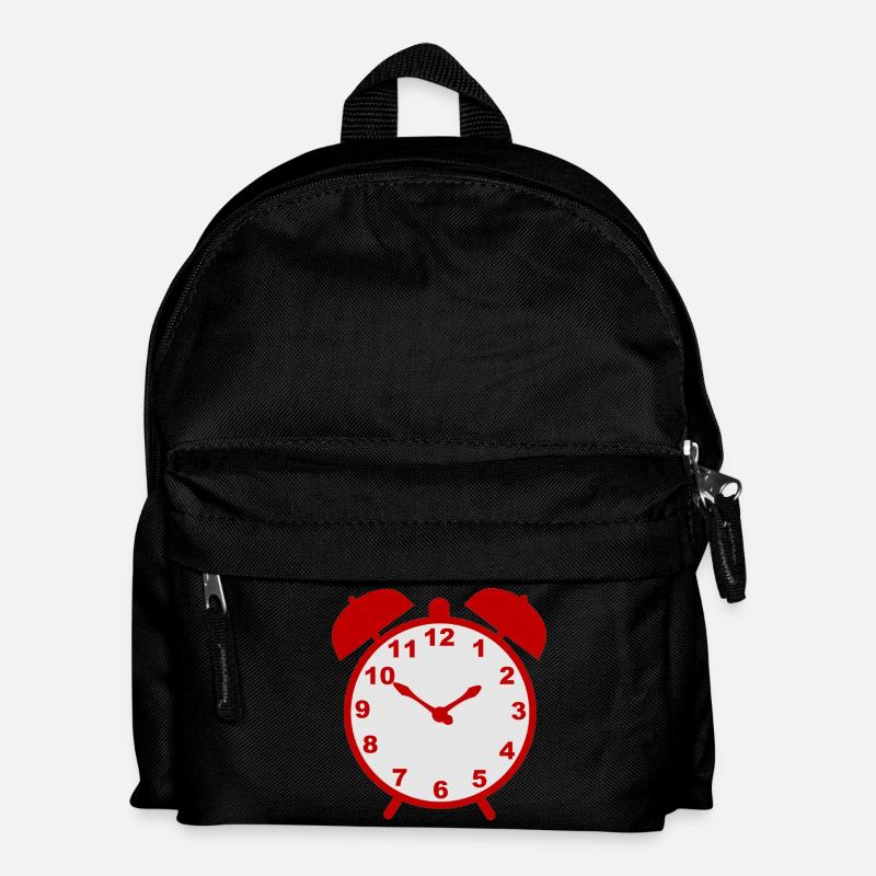 Classic alarm clock with red frame - Kids' Backpack - black