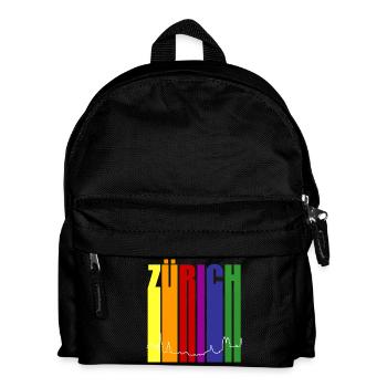 Zürich Pride Regenbogen - Kinder Rucksack - Schwarz - Vorne