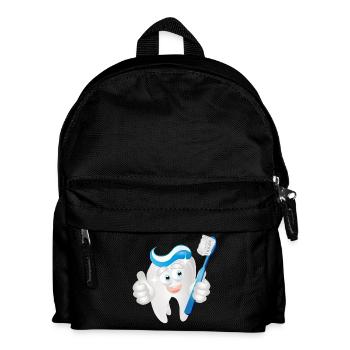 Dent blanche rayonnante avec du dentifrice en bande dessinée - Sac à dos Enfant - noir - Devant